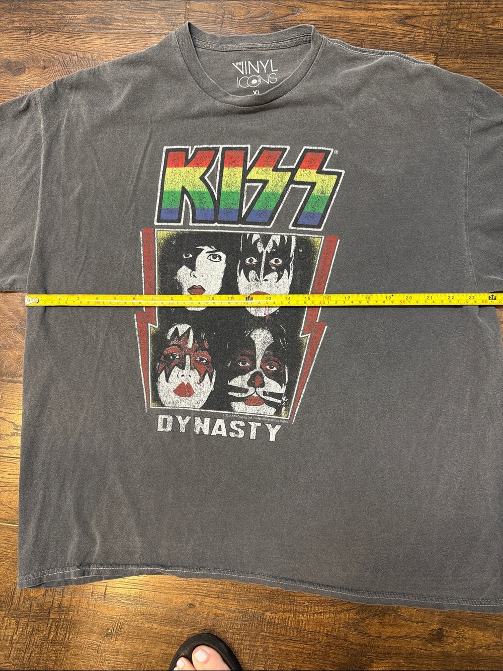 Vintage-Style KISS Dynasty Short Sleeve Tee - Washed Charcoal - Picture 3 of 4